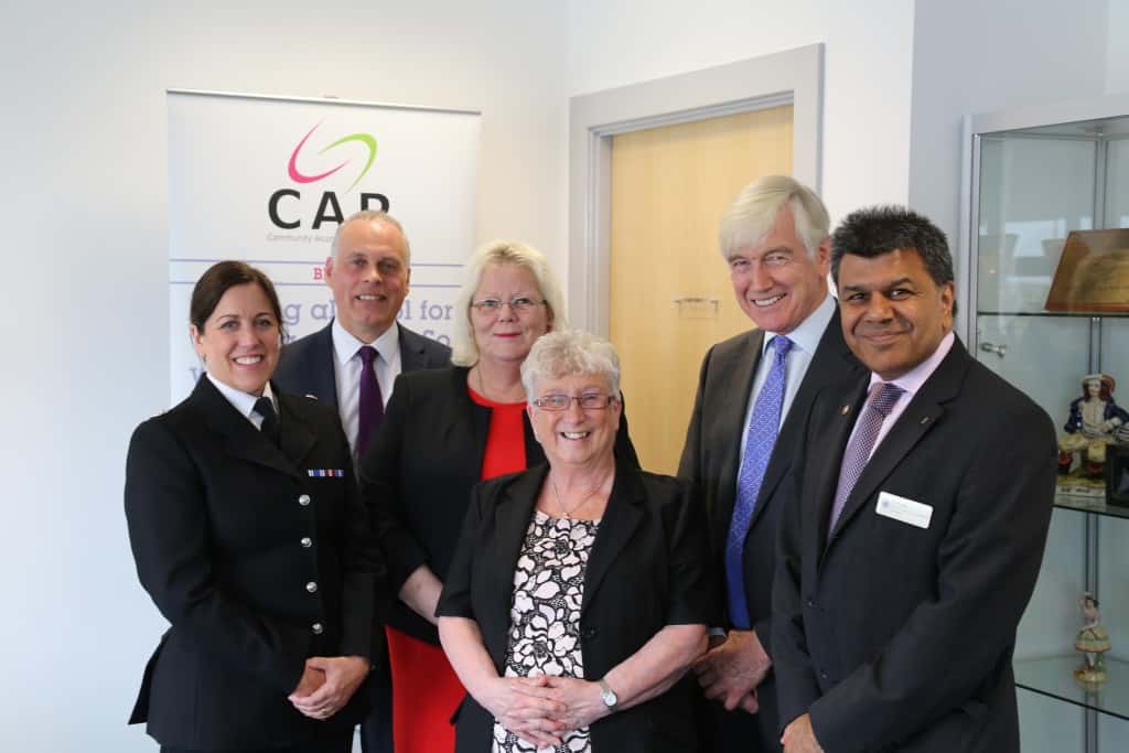 T/Superintendent Nicola Musgrove, Alan Simpson (Community Alcohol Partnerships Officer), Councillor Liz Simpson, Councillor Kath Nisbet, Derek Lewis (Chair of Community Alcohol Partnerships), Nitin Shukla (Office of the Police & Crime Commissioner for Northumbria). 