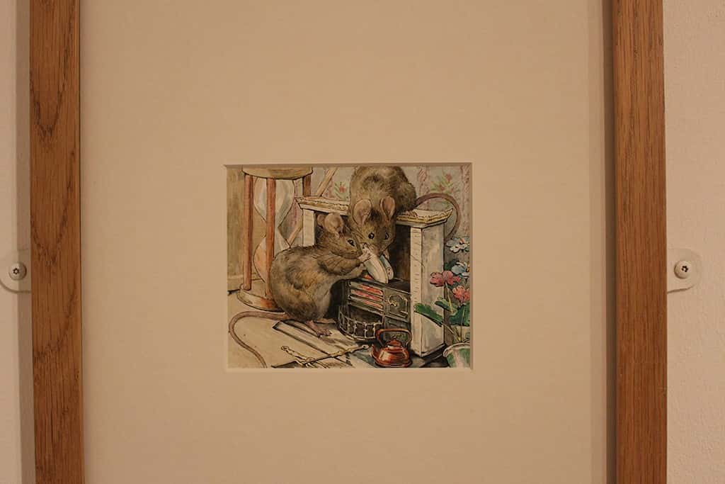 Original artwork for two bad mice by Beatrix Potter