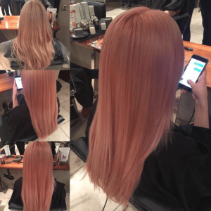 Stylist Georgia Kirven's pink hair for Breast Cancer Awareness Month which runs annually throughout October. Photo by: Frances Marshall.