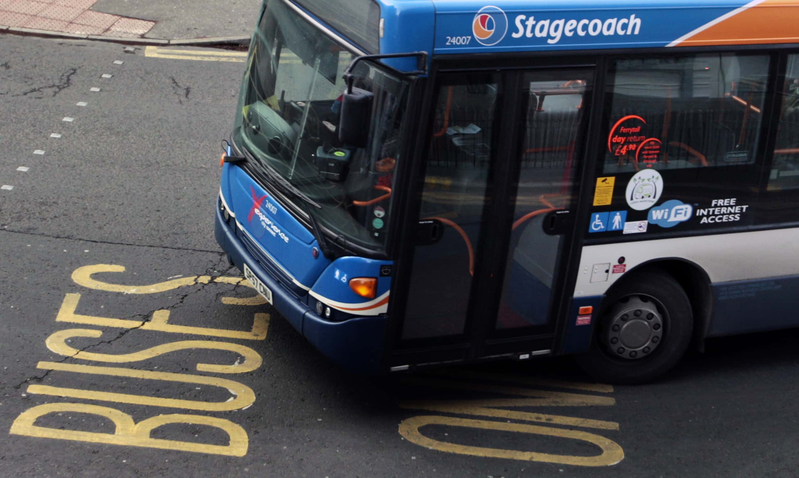 PA Images: A Stagecoach Bus departs Edinburgh bus station