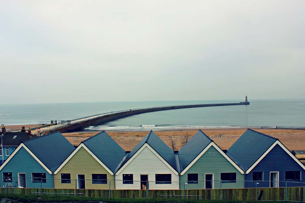 Roker Pier and houses on an overcast day. Credit: Hannah Keane