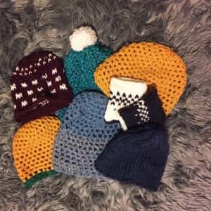 Whitley Bay knitter Beccy Owen’s wooly hats for Syrian refugees/photo by Beccy Owen.