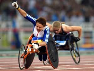 File photo dated 23-09-2004 of Great Britain’s Tanni Grey Thompson celebrates winning the gold medal/Picture by Gareth Copley PA Wire/PA Images.