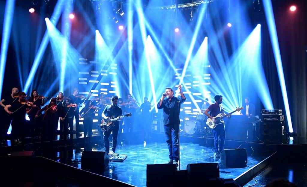 Elbow perform during the filming of the Graham Norton Show at The London Studios, south London, to be aired on BBC One on Friday evening.