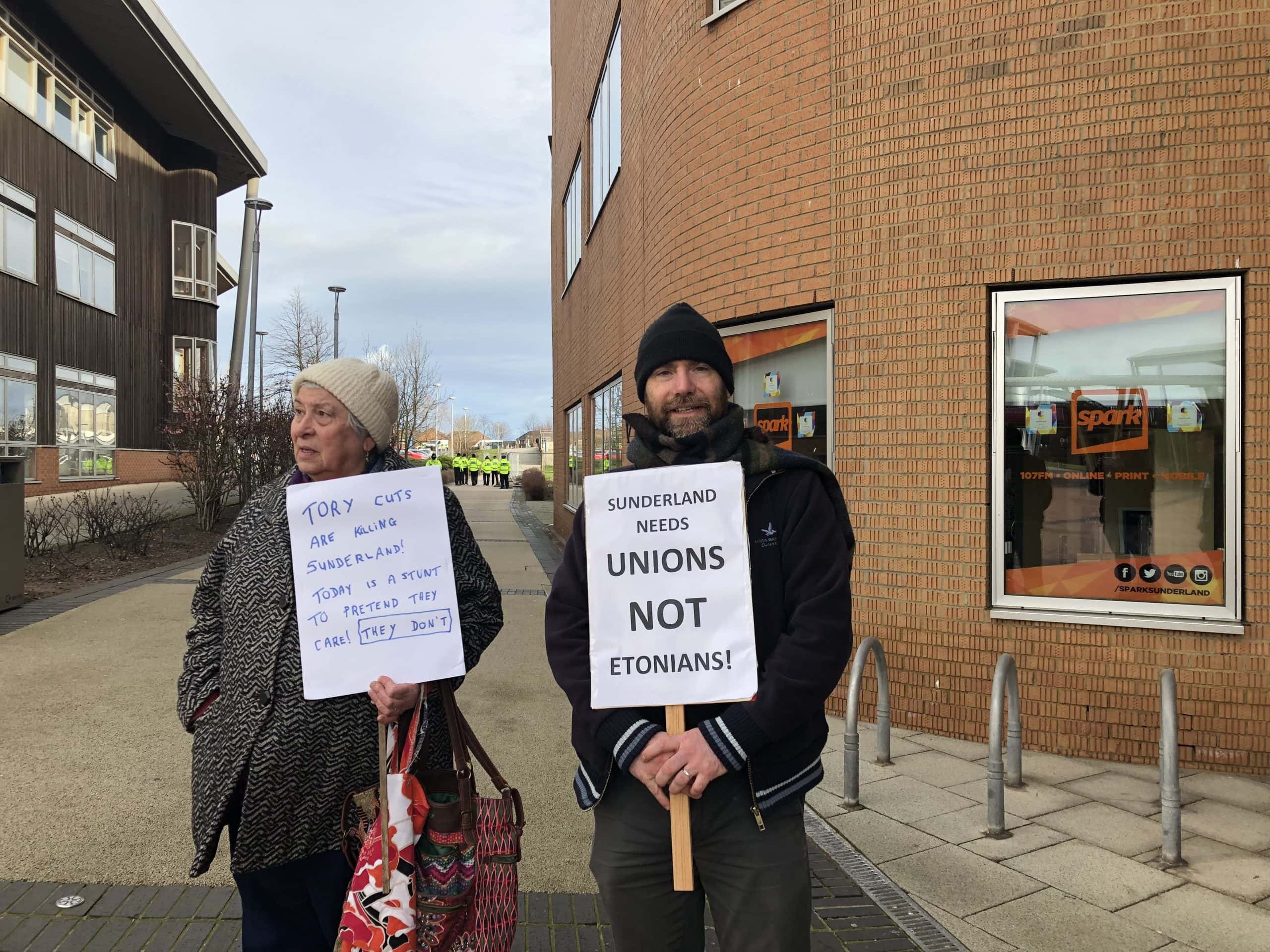 Vicar leads protest against Boris Johnson’s North East visit