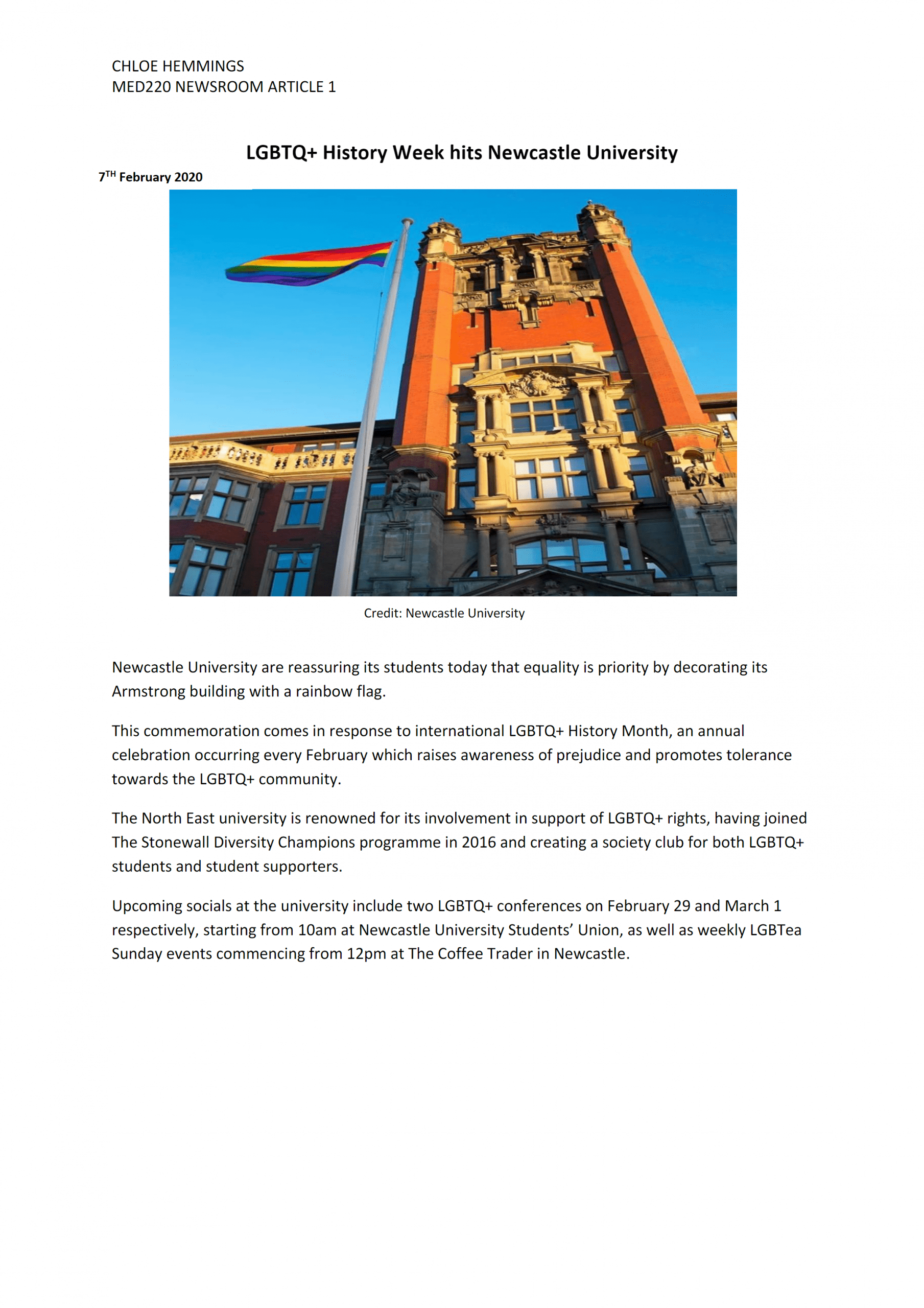 LGBTQ+ History Week hits Newcastle University
